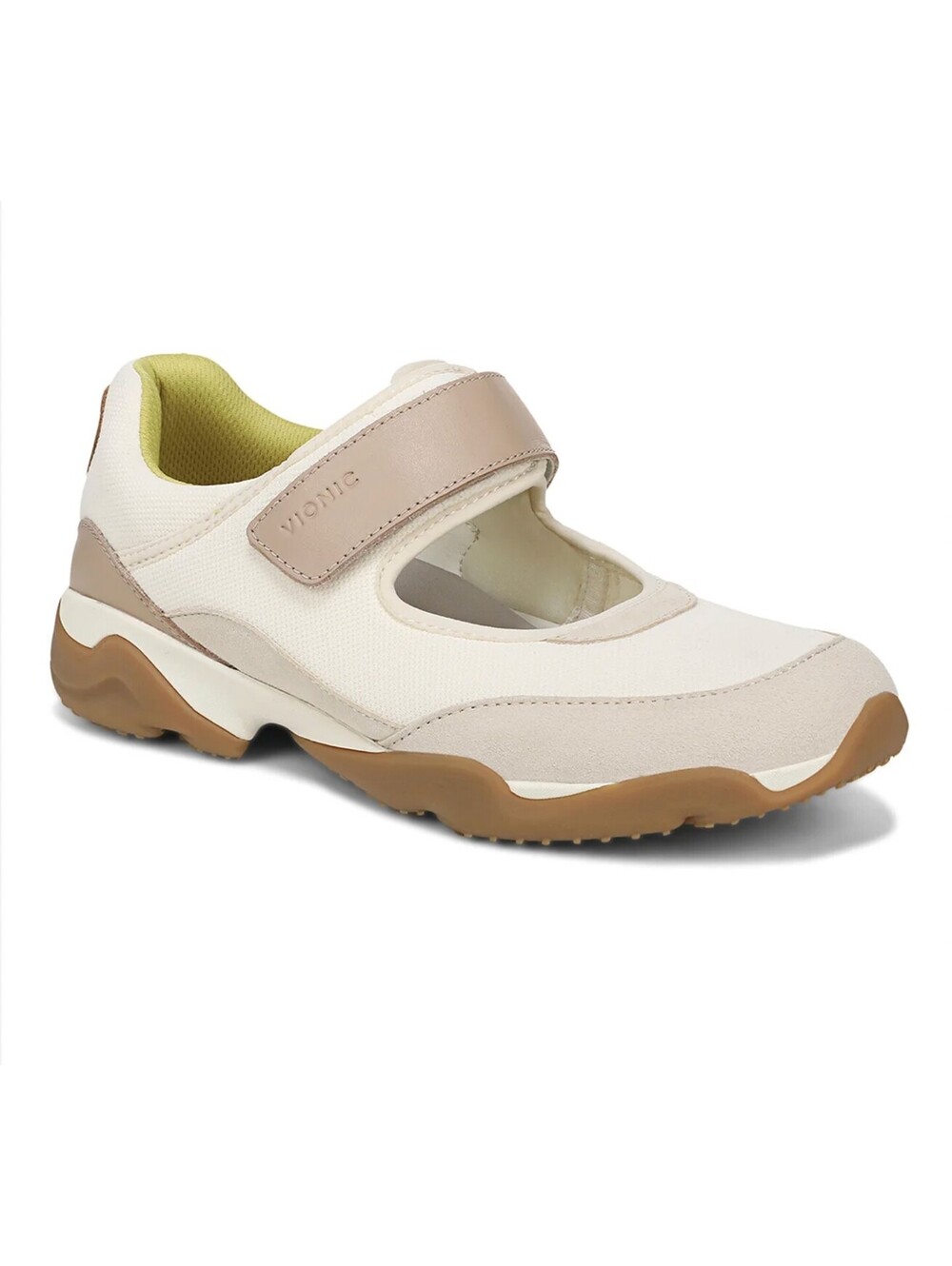 Vionic Walk Slim Giselle Athletic Mary Jane Shoes Ivory Gold Women’s Size 7